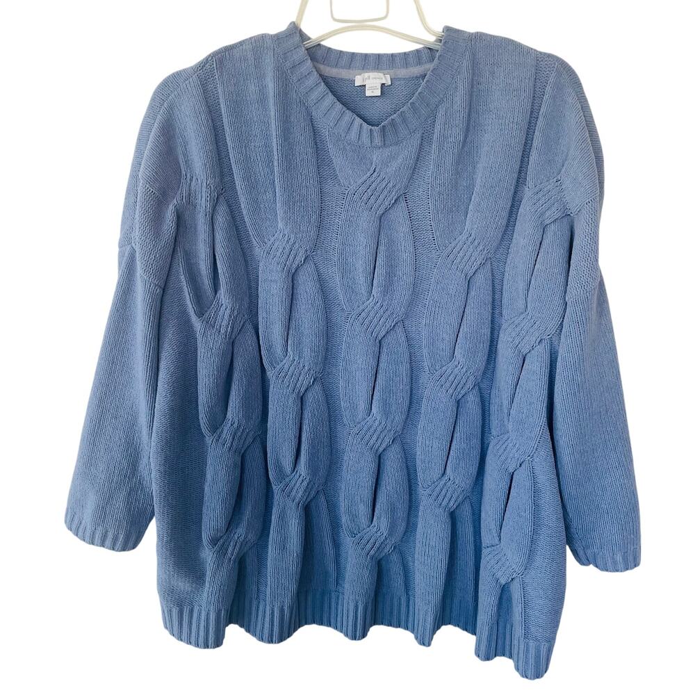 J. Jill Light Blue Textured Knit Sweater